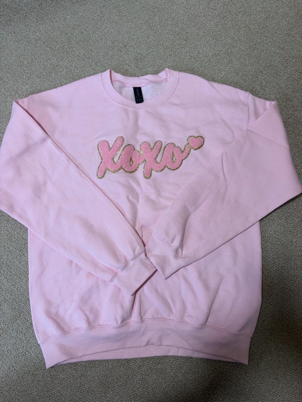 Pink XOXO Embroidered Crewneck Sweatshirt